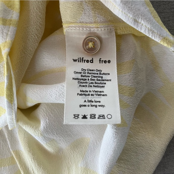ARITZIA | Wilfred Free The Tie-Front Blouse in Yellow/White XS - Picture 11 of 12